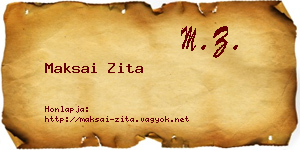 Maksai Zita névjegykártya